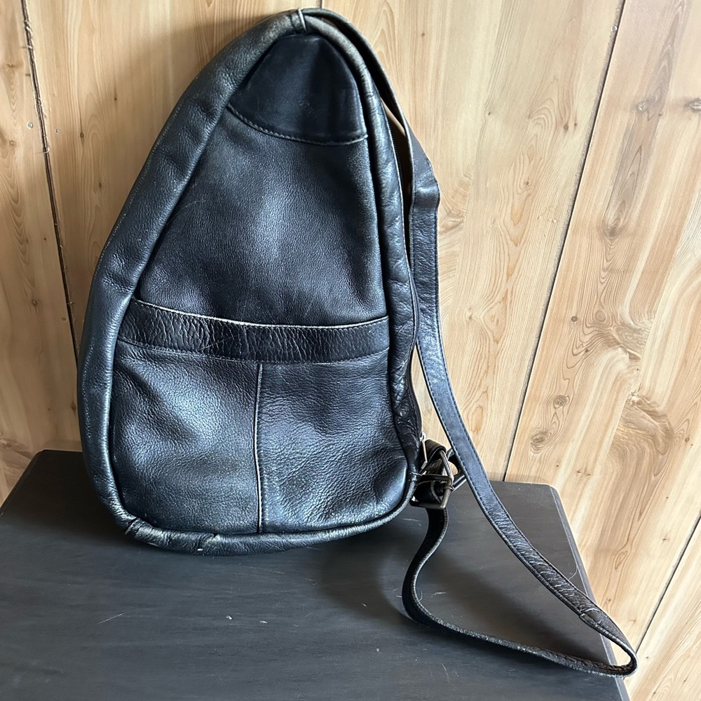 Laviva Black Leather Sling Bag